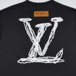 T-shirt Louis Vuitton White Sketch Logo Black - Image 4