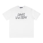 T-shirt Louis Vuitton White Sketch Logo White