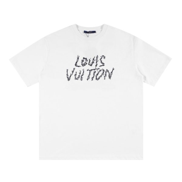 d103717_23078-1.jpg T-shirt Louis Vuitton White Sketch Logo White - Image 1