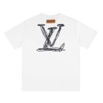 T-shirt Louis Vuitton White Sketch Logo White - Image 2