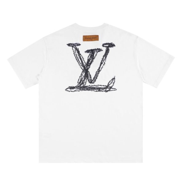 T-shirt Louis Vuitton White Sketch Logo White - Image 2