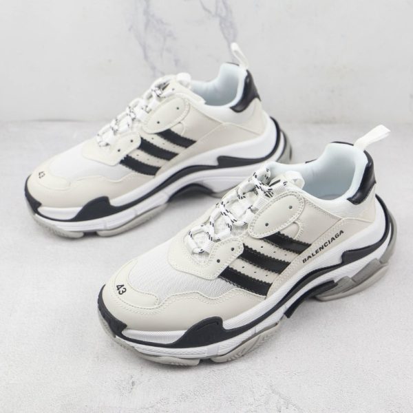 Balenciaga Adidas White Black - Image 3