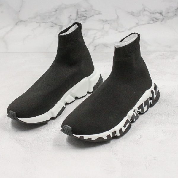 Balenciaga Speed Graffiti Trainer Black White - Image 3