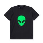 T-shirt Balenciaga Green Alien Face Black Oversized BL001