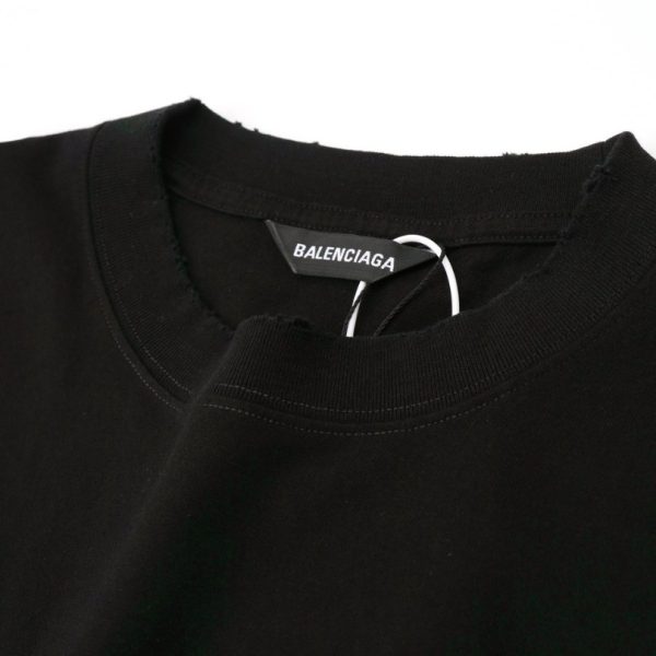 T-shirt Balenciaga Green Alien Face Black Oversized BL001 - Image 3