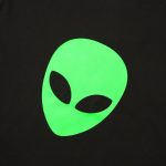 T-shirt Balenciaga Green Alien Face Black Oversized BL001 - Image 4