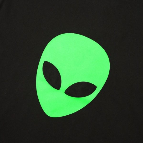 T-shirt Balenciaga Green Alien Face Black Oversized BL001 - Image 4