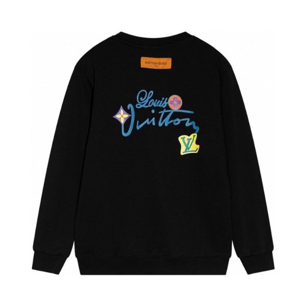 Sweatshirt Louis Vuitton Colorful Logo Black LV002 - Image 2