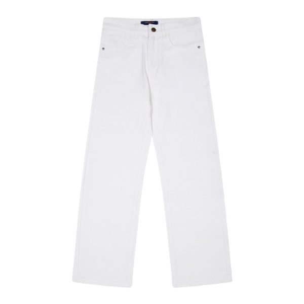 Jeans Louis Vuitton White Monogram Pocket Detailing LV003 - Image 2