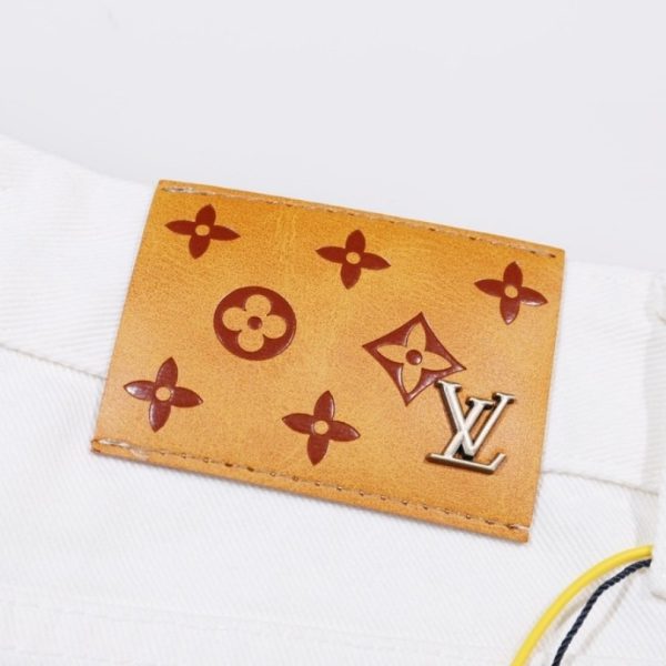 Jeans Louis Vuitton White Monogram Pocket Detailing LV003 - Image 5