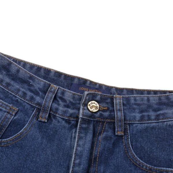 Jeans Louis Vuitton Blue Monogram Pocket Denim LV004 - Image 3