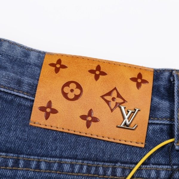 Jeans Louis Vuitton Blue Monogram Pocket Denim LV004 - Image 4