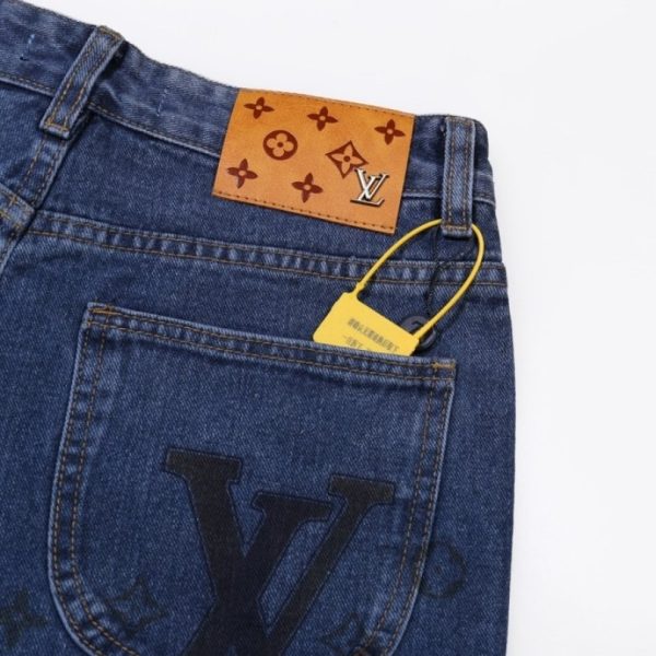 Jeans Louis Vuitton Blue Monogram Pocket Denim LV004 - Image 5