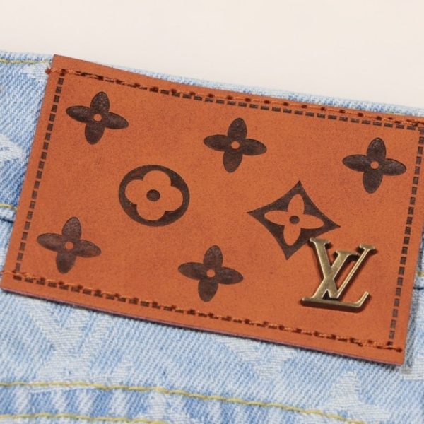 Jeans Louis Vuitton Monogram Light Wash Denim LV006 - Image 3