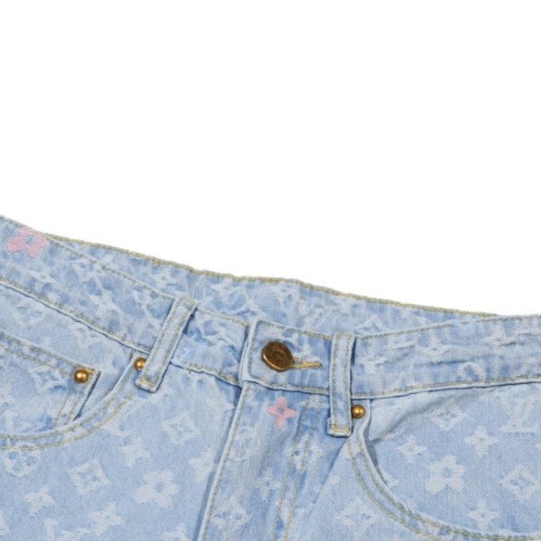 Jeans Louis Vuitton Monogram Light Wash Denim LV006 - Image 4
