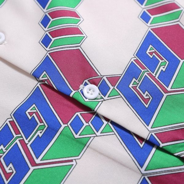 T-Shirt Gucci Multicolor GG Pattern Short Sleeve GC001 - Image 4