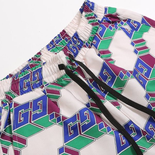 Shorts Gucci Multicolor GG Pattern Drawstring GC002 - Image 3