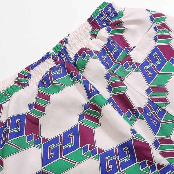 Set Gucci Multicolor GG Pattern Shirt and Shorts GC003 - Image 6