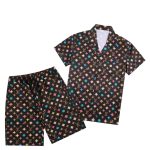 Set Louis Vuitton Monogram Multicolor Shirt and Shorts Set LV012