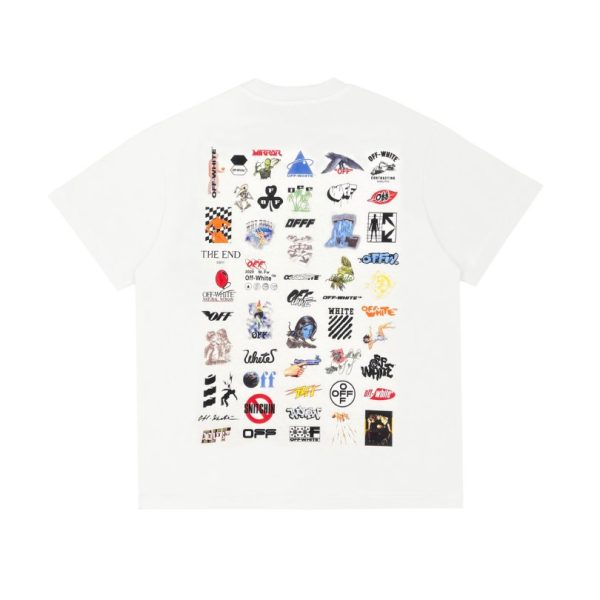 T-shirt Off-White Multi Logo Graphic White Oversized OFF003 - Image 2