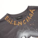 T-shirt Balenciaga BB Logo Spray Paint Black BL007 - Image 3