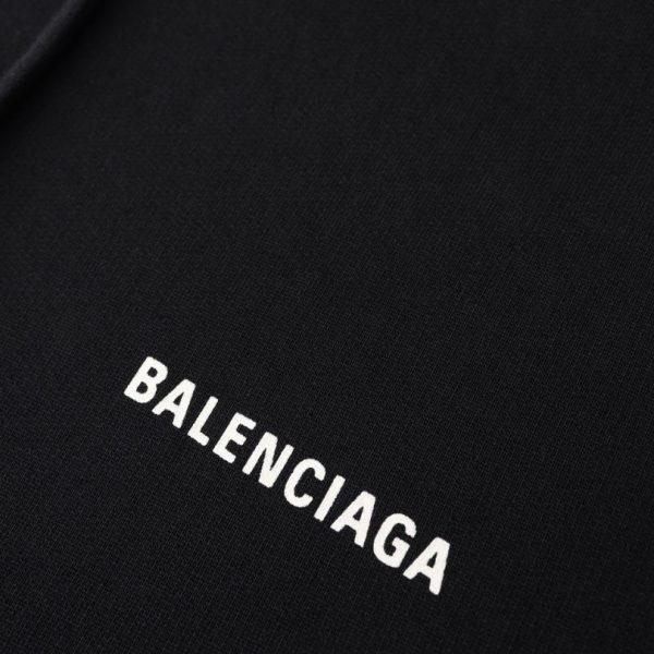 Balenciaga Classic Logo Hoodie Black BL008 - Image 5