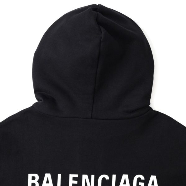 Balenciaga Classic Logo Hoodie Black BL008 - Image 6