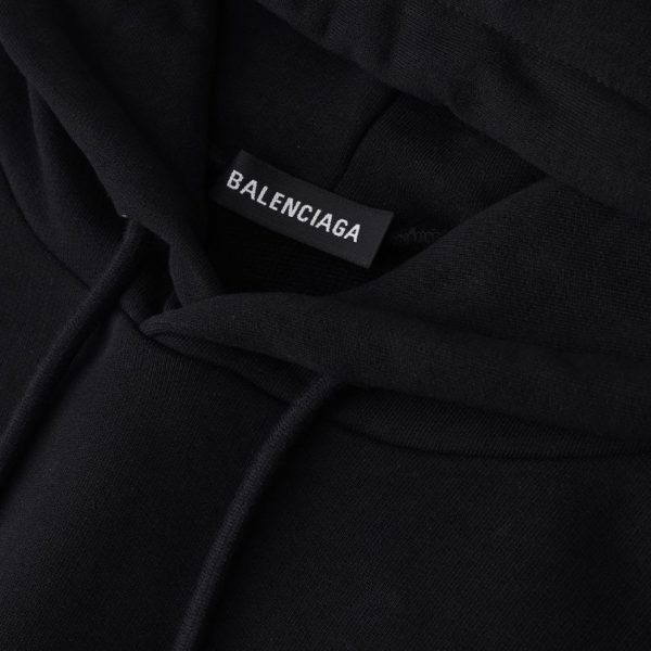 Balenciaga Classic Logo Hoodie Black BL008 - Image 7