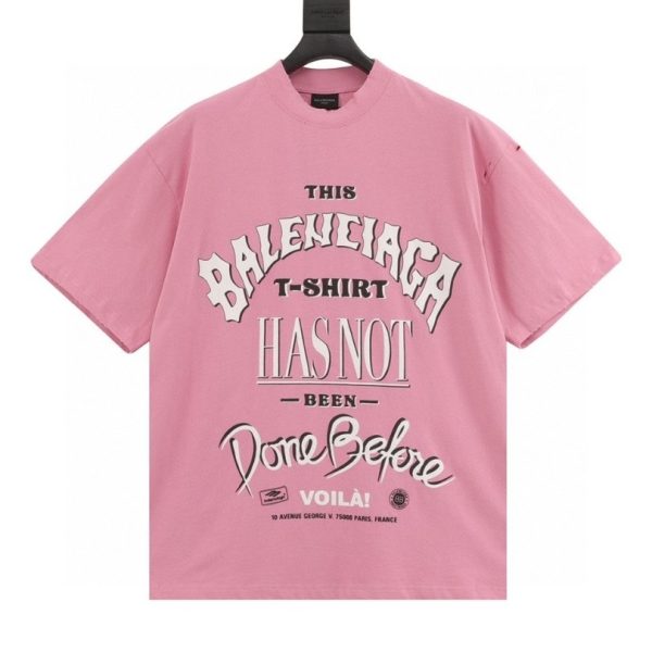 d104588_19699-1.jpg T-shirt Balenciaga Graphic Slogan Distressed Pink BL009 - Image 1
