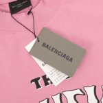 T-shirt Balenciaga Graphic Slogan Distressed Pink BL009 - Image 5