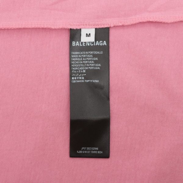 T-shirt Balenciaga Graphic Slogan Distressed Pink BL009 - Image 6