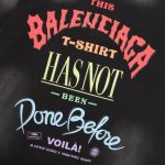 T-shirt Balenciaga Graphic Slogan Distressed Black BL010 - Image 3
