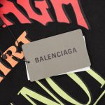 T-shirt Balenciaga Graphic Slogan Distressed Black BL010 - Image 5