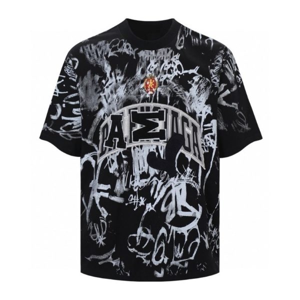 d104618_19667-1.jpg T-shirt Balenciaga Graffiti Black Oversized BL014 - Image 1