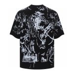 T-shirt Balenciaga Graffiti Black Oversized BL014 - Image 2