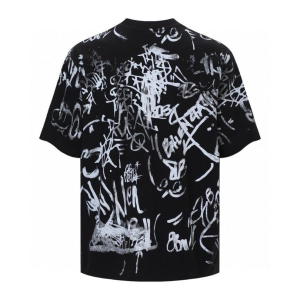 T-shirt Balenciaga Graffiti Black Oversized BL014 - Image 2