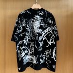 T-shirt Balenciaga Graffiti Black Oversized BL014 - Image 7