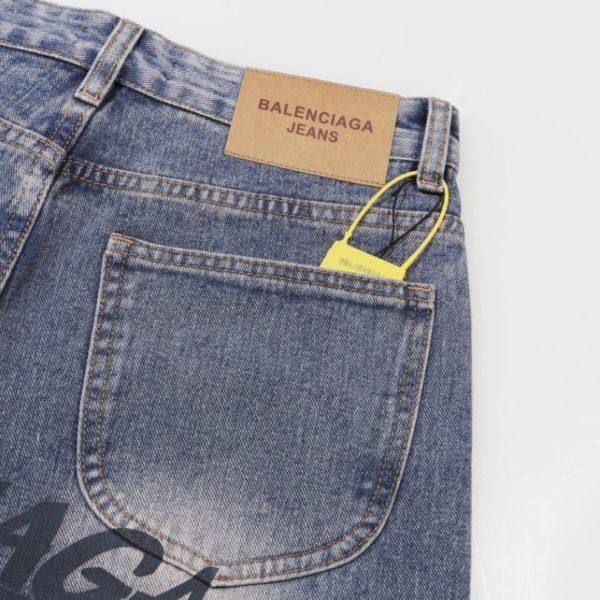 Jeans Balenciaga Logo Vintage Blue BL018 - Image 6