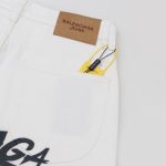 Jeans Balenciaga Logo Vintage White BL019 - Image 3