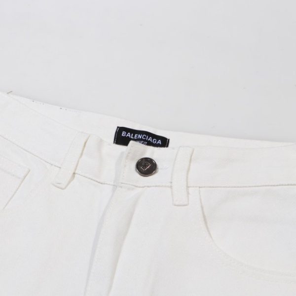 Jeans Balenciaga Logo Vintage White BL019 - Image 5