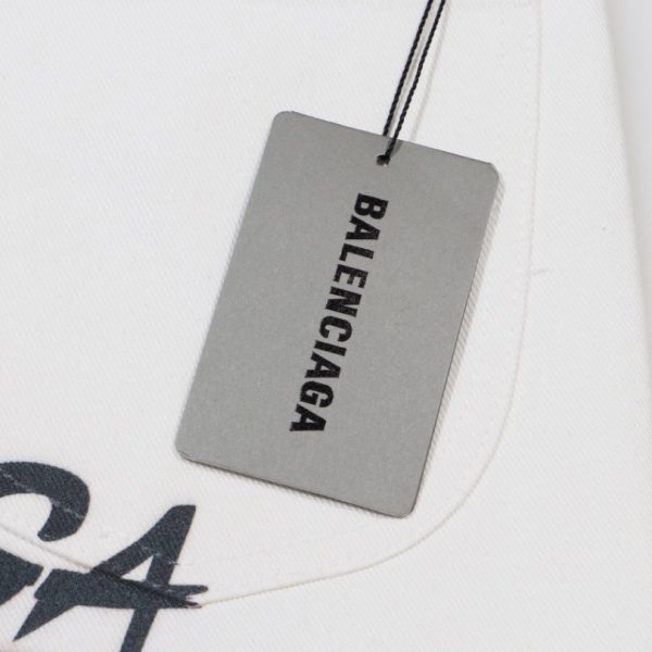 Jeans Balenciaga Logo Vintage White BL019 - Image 6