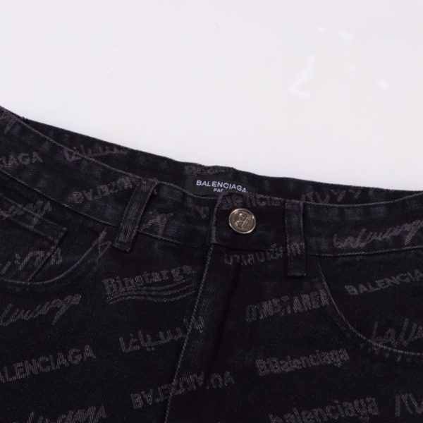 Jeans Balenciaga Signature Print Black BL028 - Image 3