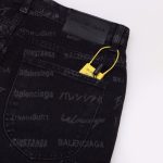 Jeans Balenciaga Signature Print Black BL028 - Image 4