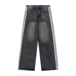 Jeans Balenciaga Striped Black Washed Denim BL032