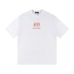 T-shirt Balenciaga BB Gothic Print White BL035