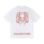 T-shirt Balenciaga BB Gothic Print White BL035 - Image 2