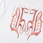 T-shirt Balenciaga BB Gothic Print White BL035 - Image 5