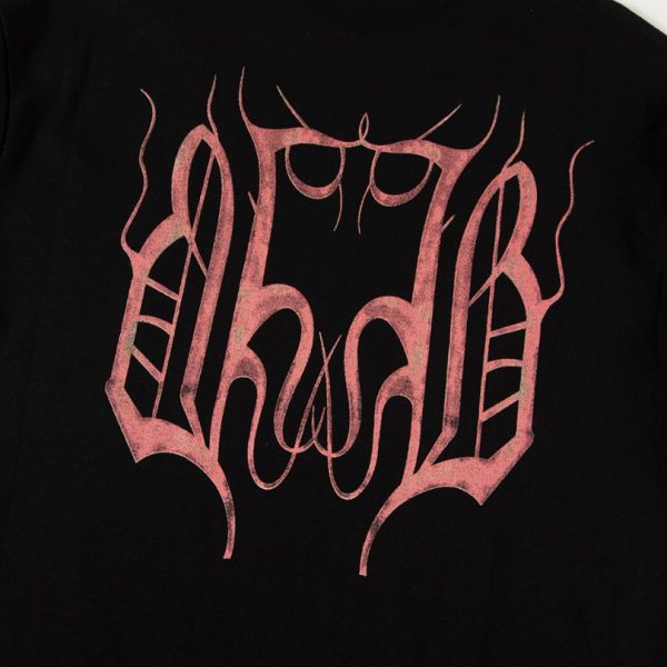 T-shirt Balenciaga BB Gothic Print Black BL036 - Image 5