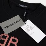T-shirt Balenciaga BB Gothic Print Black BL036 - Image 6