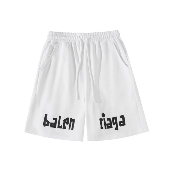 d104760_15447-1.jpg Shorts Balenciaga Balen Ciaga Print White BL037 - Image 1